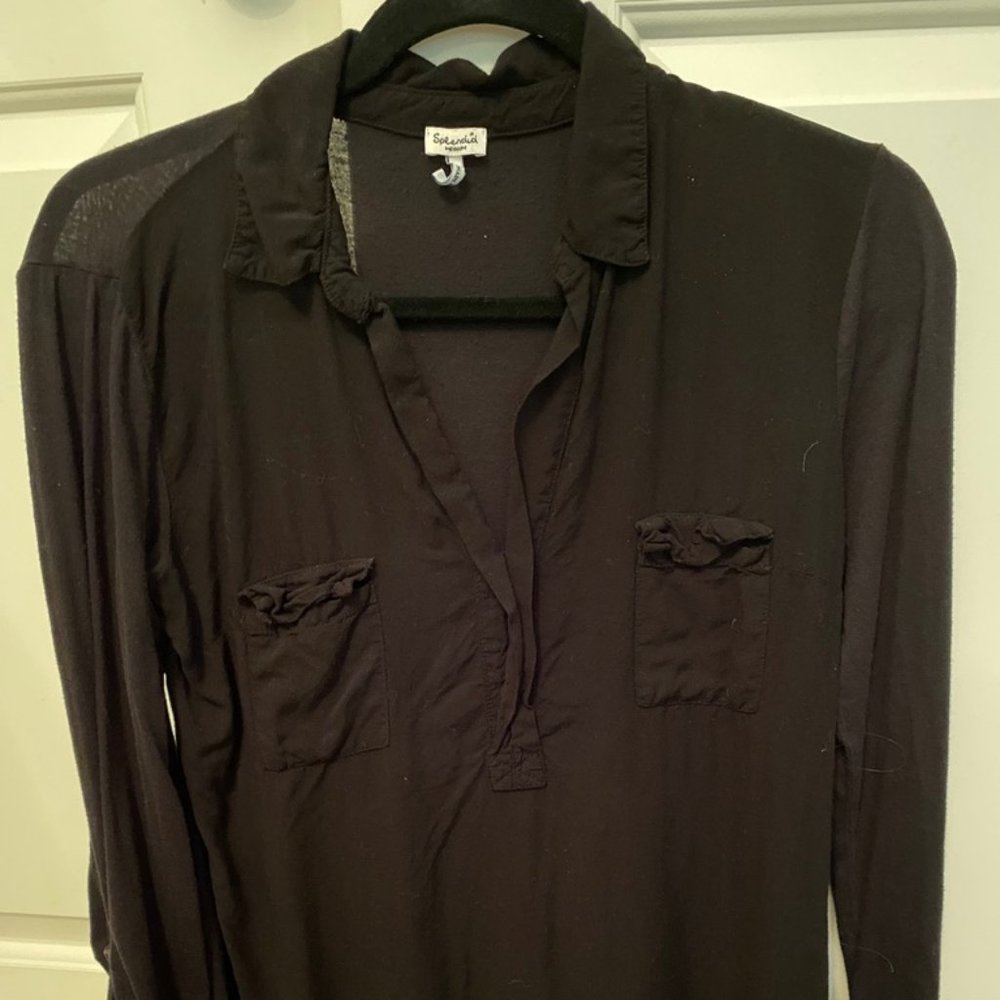 Splendid Black Tunic Blouse